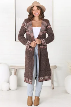 Salty Crush Jumilah Cardigan - Hooded Long Line Graphic Cardigan in