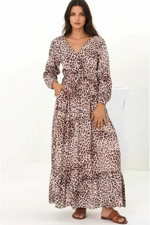 Salty Crush Seara Maxi Dress - Button Down Bodice Tiered A-Line Dress in Tatum Print