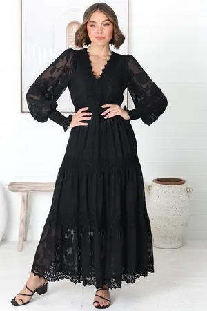 Salty Crush Rouge Maxi Dress - Lace Overlay Tiered Dress in