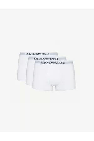 Emporio Armani Slim-fit Stretch-cotton Trunks Pack of Three