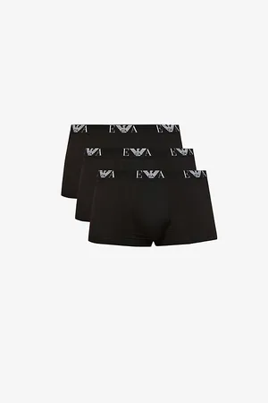 Emporio Armani Logo-print Stretch-cotton Trunks Pack of Three