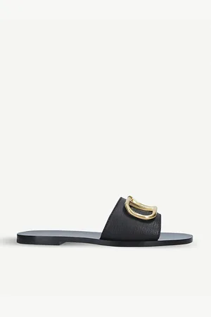 VALENTINO GARAVANI Go-logo Leather Slider Sandals