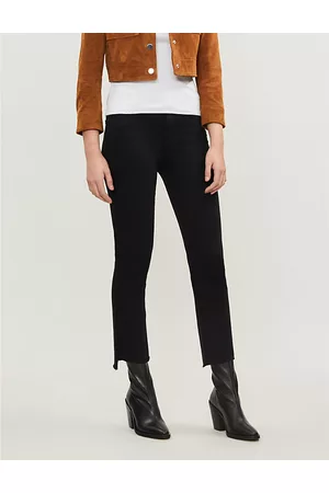 Mother The Insider Striped Straight High-rise Jeans