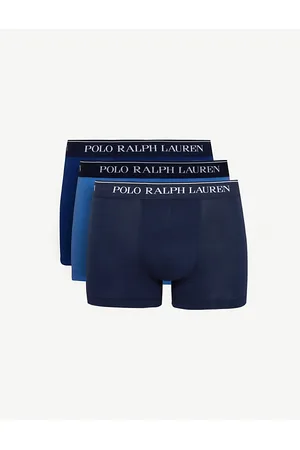 Ralph Lauren Logo Waistband Classic-fit Stretch-cotton Trunks Pack of Three
