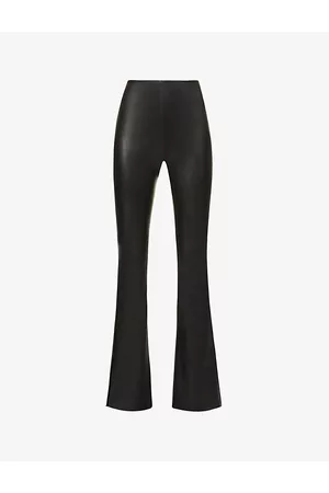 Commando Flared Mid-rise Faux-leather Leggings