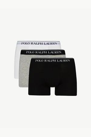Ralph Lauren Logo Waistband Classic-fit Stretch-cotton Trunks Pack of Three