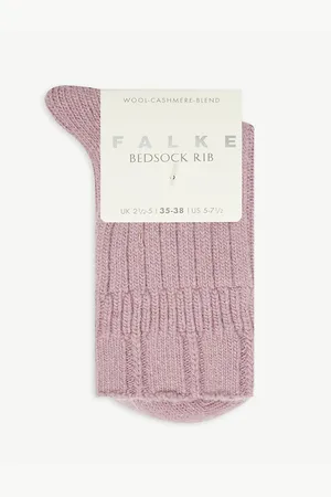 Falke Bedsock Ribbed Knitted Wool-blend Socks