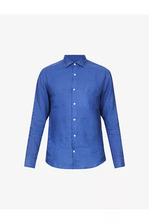 Frescobol Carioca Antonio Regular-fit Cutaway-collar Linen Shirt