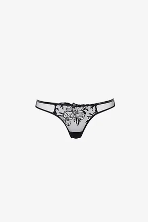 Agent Provocateur Ozella Floral-embroidered Low-rise Tulle Briefs