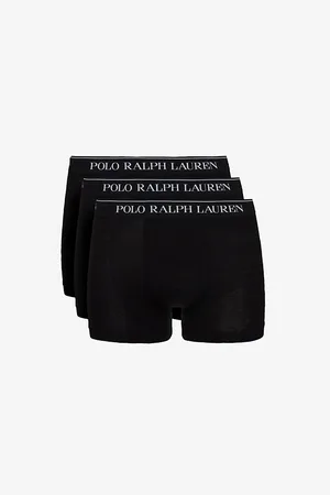 Ralph Lauren Logo Waistband Classic-fit Stretch-cotton Trunks Pack of Three