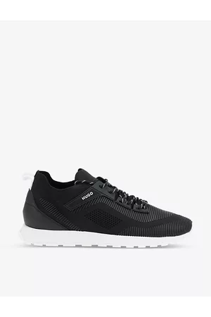 HUGO BOSS Panelled Embossed-branding Faux-leather Running Trainers