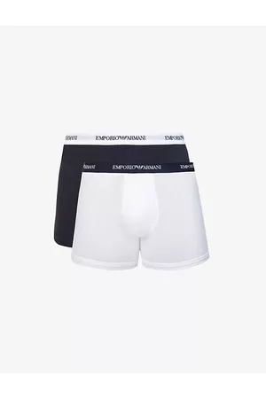 Emporio Armani Pack of Two Logo-embellished Stretch-cotton Boxers