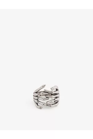 Serge DeNimes Skeleton Hands Sterling Ring