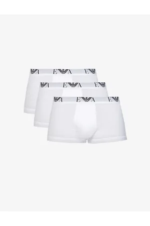 Emporio Armani Logo-print Stretch-cotton Trunks Pack of Three