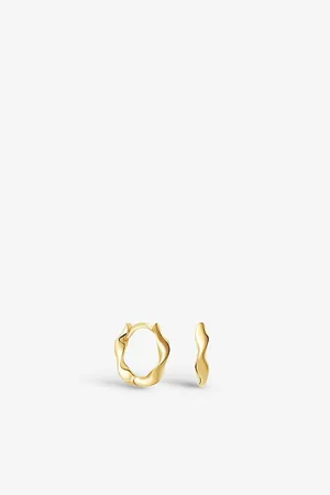Astrid & Miyu Elemental 18ct Yellow -plated Sterling Silver Huggie Earrings