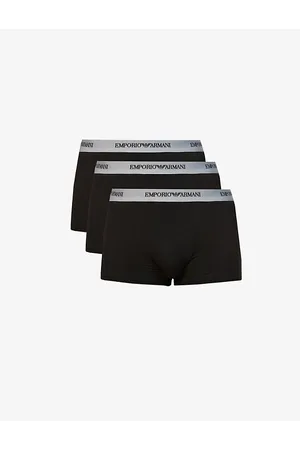 Emporio Armani Pack of Three Logo-embellished Stretch-cotton Boxers