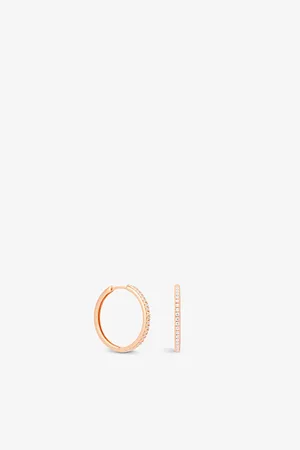 Astrid & Miyu Crystal 18ct -plated Sterling Silver and Cubic Zirconia Hoop Earrings