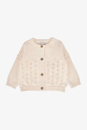The Little Tailor Button-detail Pointelle Cotton-knit Cardigan 3-24 Months