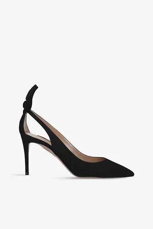 Aquazzura Bow Tie Suede Heeled Pumps