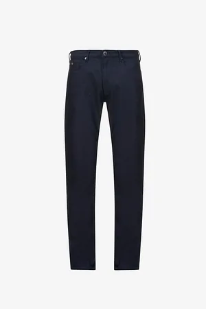 Emporio Armani Micro Dot Slim-fit Mid-rise Cotton-blend Jeans