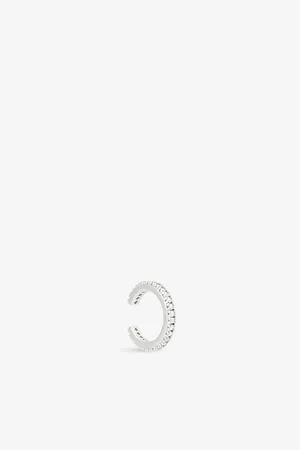 Astrid & Miyu Rhodium-plated Brass and Cubic Zirconia Ear Cuff