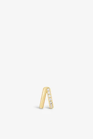 Astrid & Miyu Illusion Clicker 18ct Yellow -plated Sterling Silver and Zirconia Hoop Earring