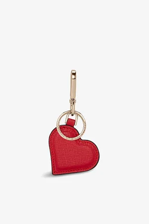 SMYTHSON Panama Heart Crossgrain Leather Keyring