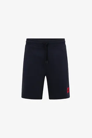 HUGO BOSS Logo-patch Relaxed-fit Cotton-jersey Shorts