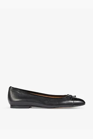 LK Bennett Kara Toe-cap Bow-detail Leather Ballet Pumps