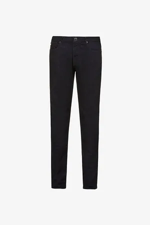 Emporio Armani Eagle Logo-embossed Brand-patch Slim-fit Stretch-denim Jeans