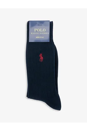 Ralph Lauren Logo-embroidered Stretch-cotton Blend Socks