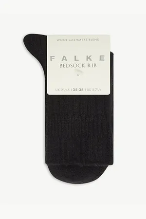 Falke Bedsock Ribbed Knitted Wool-blend Socks