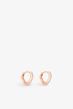 Astrid & Miyu Wave 18ct -plated Sterling-silver and Cubic Zirconia Huggies Earrings