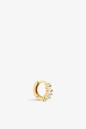 Astrid & Miyu Celestial Recycled Sterling-silver and Cubic Zirconia Hoop Earring