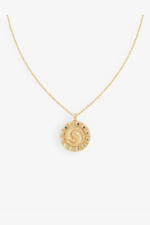 Astrid & Miyu Pisces Bold Zodiac Plated Recycled 925 Sterling-silver Necklace