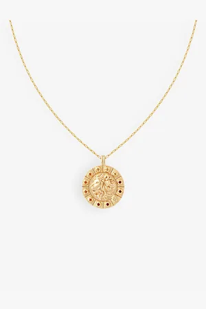 Astrid & Miyu Leo Bold Zodiac Plated Recycled 925 Sterling-silver Necklace