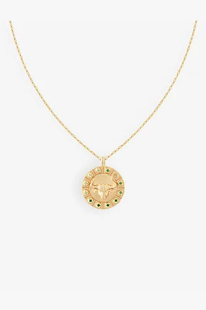 Astrid & Miyu Taurus Bold Zodiac Plated Recycled 925 Sterling-silver Necklace