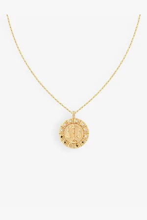 Astrid & Miyu Libra Bold Zodiac Plated Recycled 925 Sterling-silver Necklace