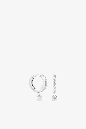 Astrid & Miyu Charm Sterling-silver and Cubic Zirconia Huggie Earrings
