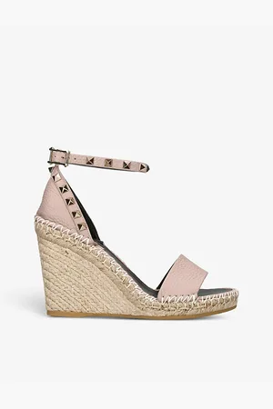 VALENTINO GARAVANI Rockstud 105 Leather Espadrille Wedges
