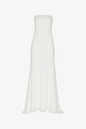 Whistles Ellis Bow-detail Strapless Woven Wedding Dress