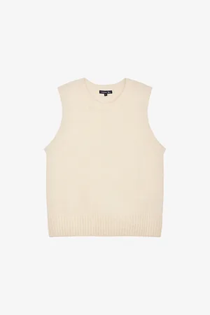Soeur Namaste Ribbed-collar Stretch-knitted Sweater Vest