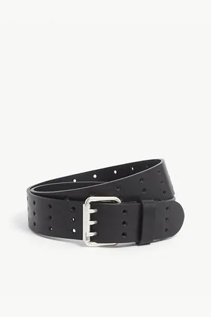 Diesel B-mili Logo-embellished Cutout-leather Belt