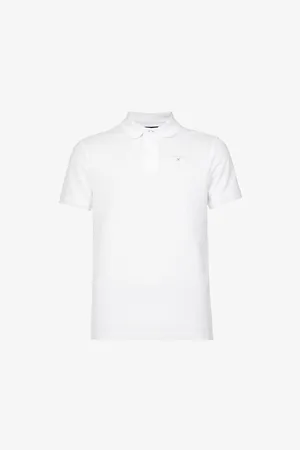 Barbour Brand-embroidered Ribbed-trim Regular-fit Cotton-piqué Polo Shirt