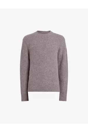 AllSaints Washed Ribbed Alpaca and Wool-blend Knitted Jumper