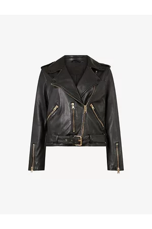 Leather jacket hot sale gold hardware