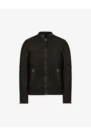 AllSaints Cora Panel-detail Suede Bomber Jacket