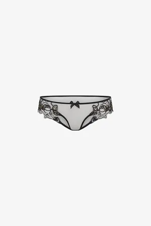 Agent Provocateur Lindie Mid-rise Embroidered Floral Mesh Briefs