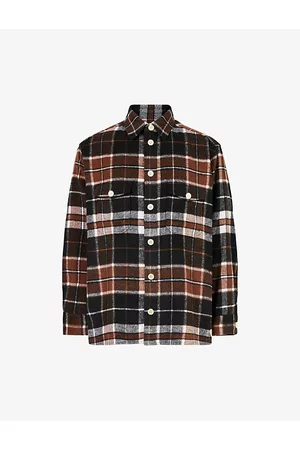 AllSaints Caribou Checked Oversized-fit Woven Shirt