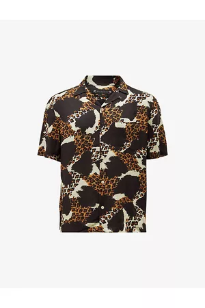 AllSaints Concorde Animal-print Woven Shirt